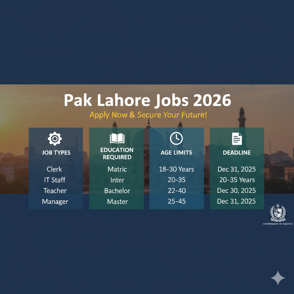 Pak Lahore Jobs 2026