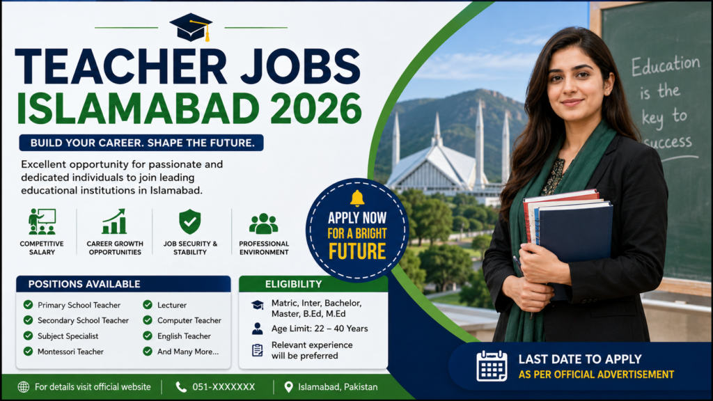 Teacher Jobs Islamabad 2026 