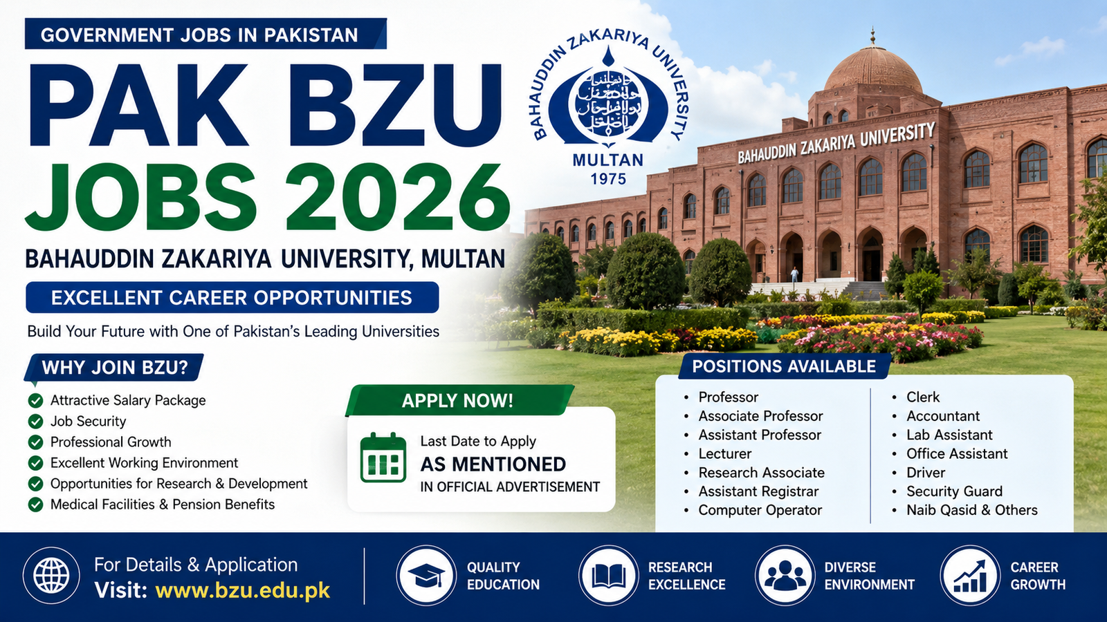Pak BZU Jobs 2026