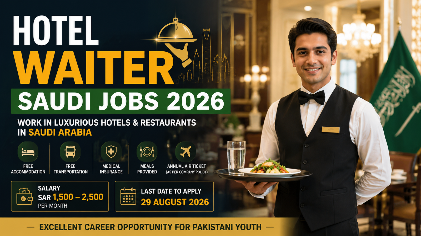 Hotel Waiter Saudi Jobs 2026