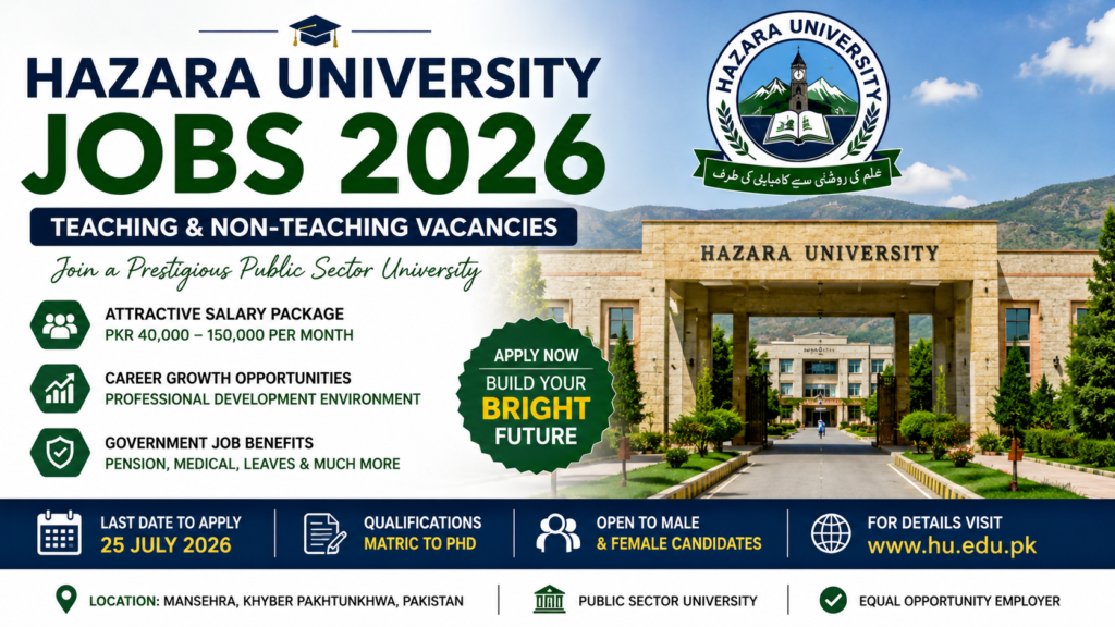 Hazara University Jobs 2026