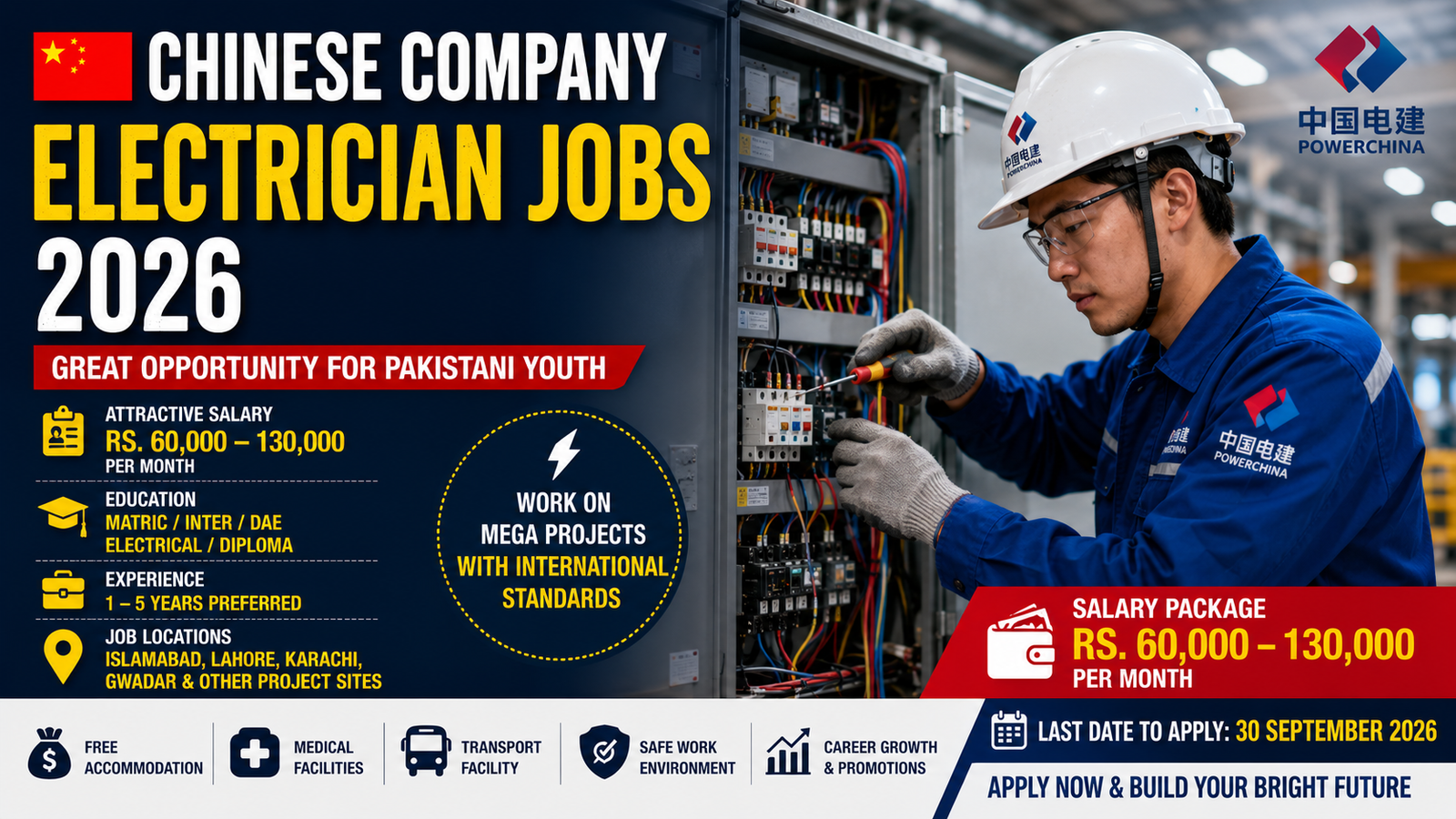 Chinese Company Electrician Jobs 2026