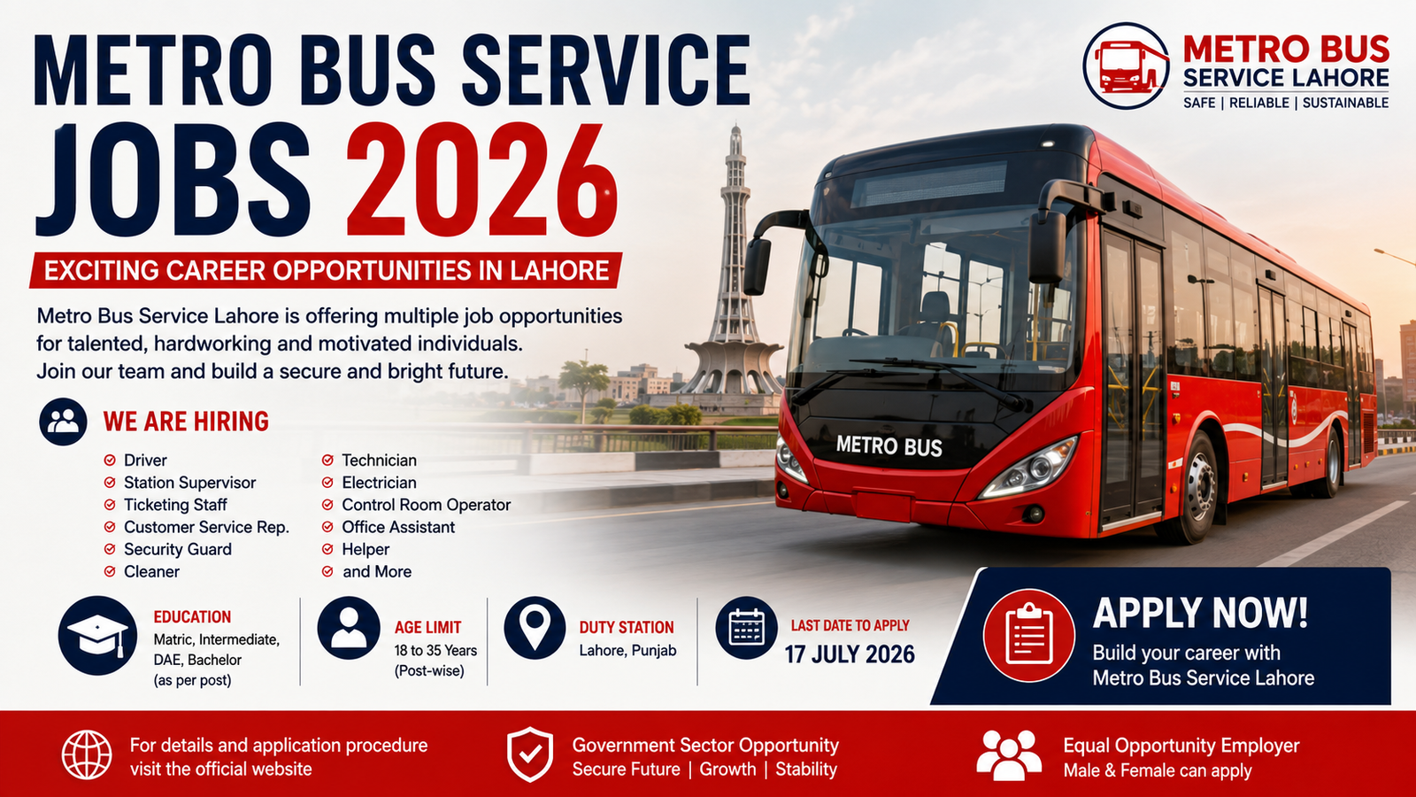 Metro Bus Service Jobs 2026